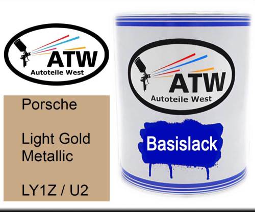 Porsche, Light Gold Metallic, LY1Z / U2: 1L Lackdose, von ATW Autoteile West.